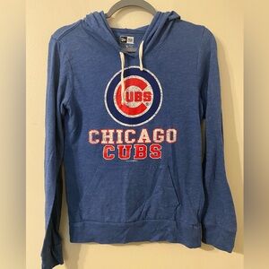 Womens Chicago Cubs New Era Authentic Blue Hoodie Sweatshirt Size Small‎
